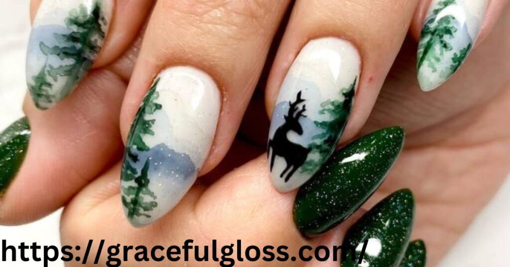 A Winter Landscape Nails29 classy winter nails for a stunning holiday look