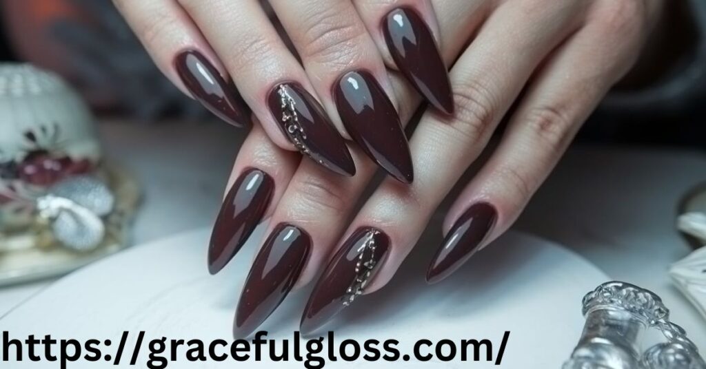 Stiletto Brown Nails