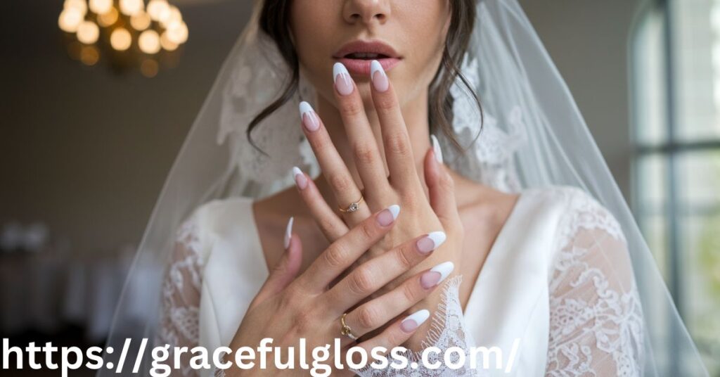 Bridal White Tip Nails