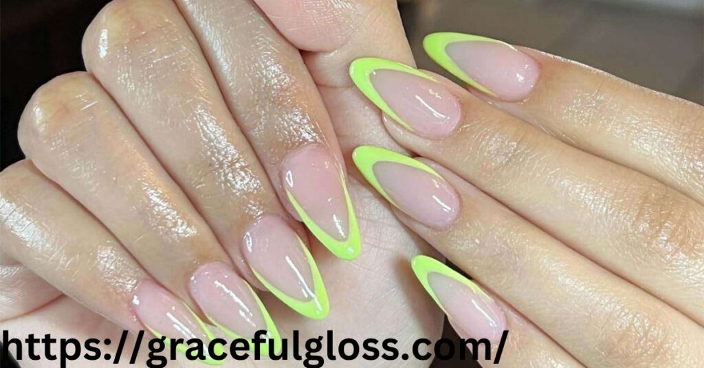 Bright Green Summer French Nails