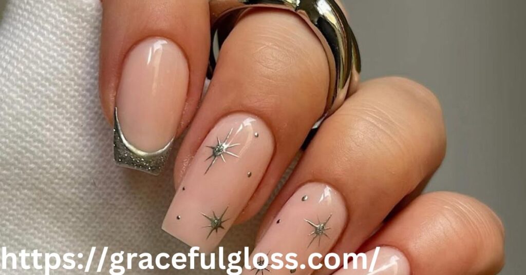 Glittery French Manicure