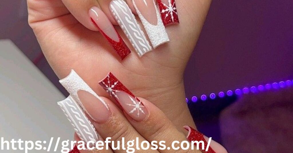 Candy Cane Inspired Nails