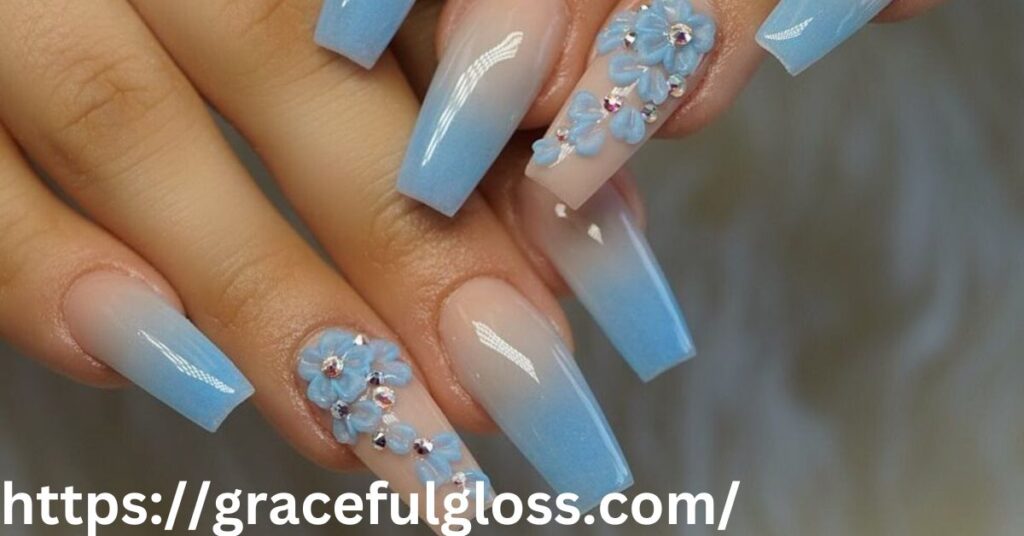 Icy Blue Glitter Nails31 christmas nail glitter designs to spark your festive spirit