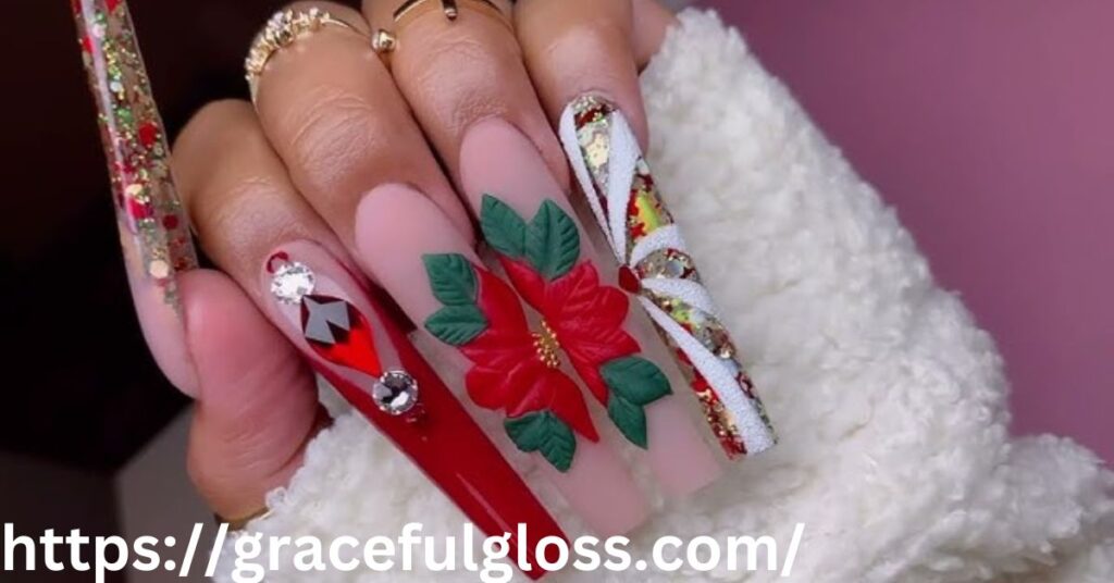 Poinsettia Patterns31 classy christmas nails o celebrate with style and elegance