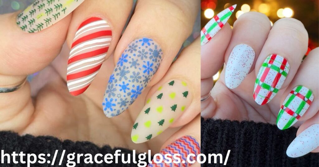 Festive Plaid Glitter Designs