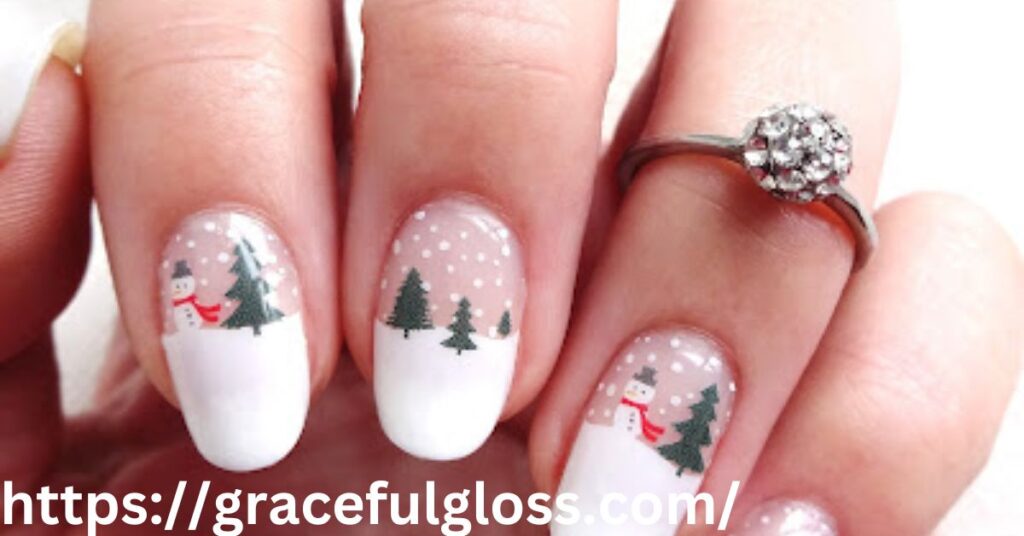 Snow Globe Inspired Nails