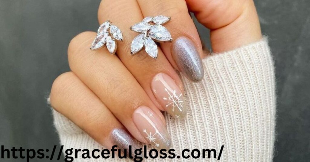 White Snowflake Nail Art