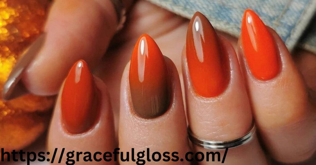 Classy Winter Nails with Orange