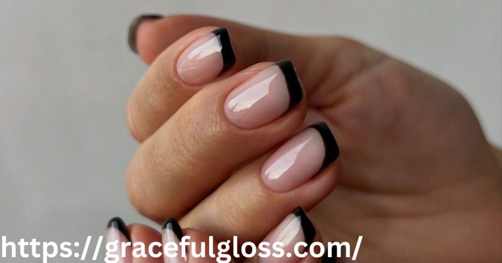 Elevated Black French Tips 29 black nails with black tips to make you feel divine