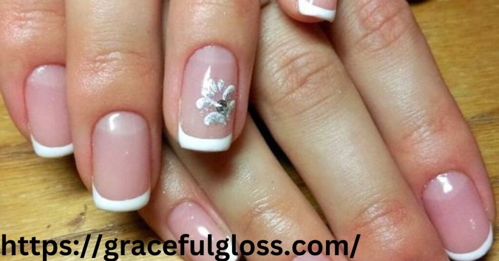 Floral Accented French Tips24 White French Tip Nail Designs for the Elegant Ladies