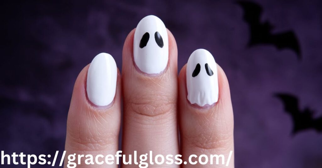 Ghost Nail Art for Halloween