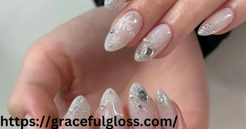 Glitter Snowflake Nails