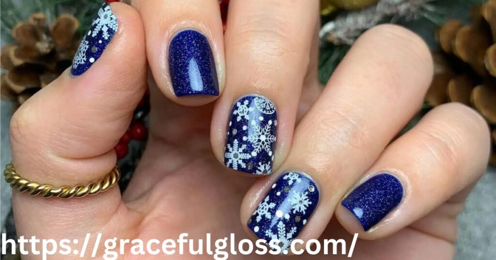 Starry Winter Night Nails