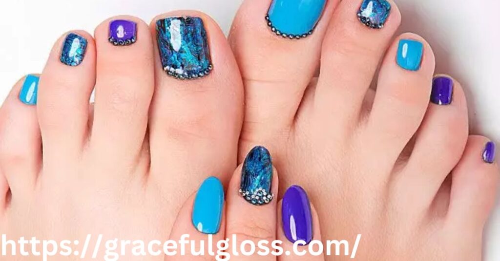 Blue Toe Nail Art for Summer