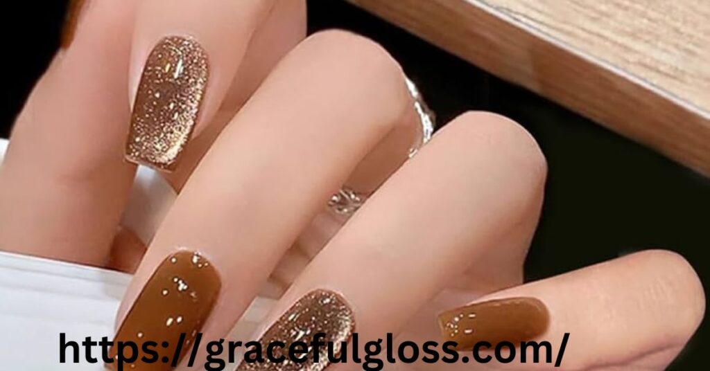 Magnetic Brown Nail Polish Manicure