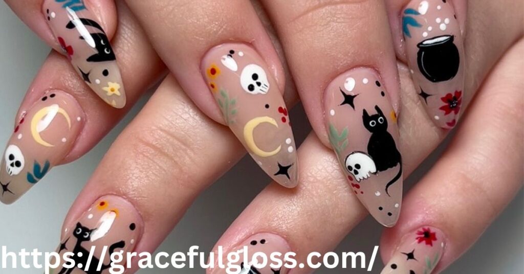 Nude Halloween Manicure