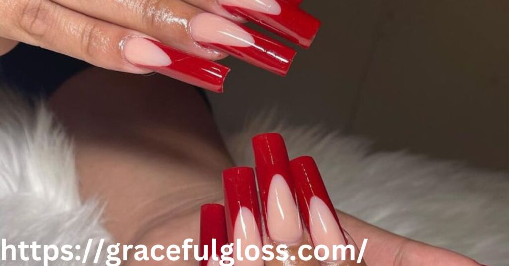 Negative Space Red Nails28 christmas nail red for femme fatale look