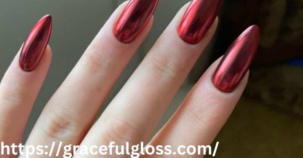 Red Chrome Finish 28 christmas nail red for femme fatale look