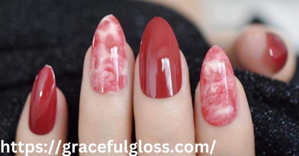 Red Marble Nails