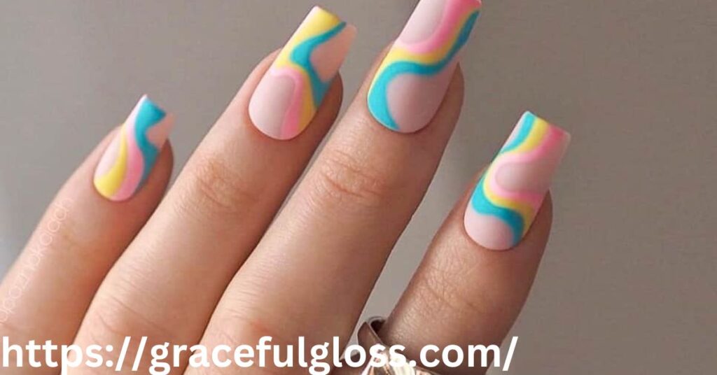 Reverse Manicure with Swirls 48 short and bright summer nail art designs that pop