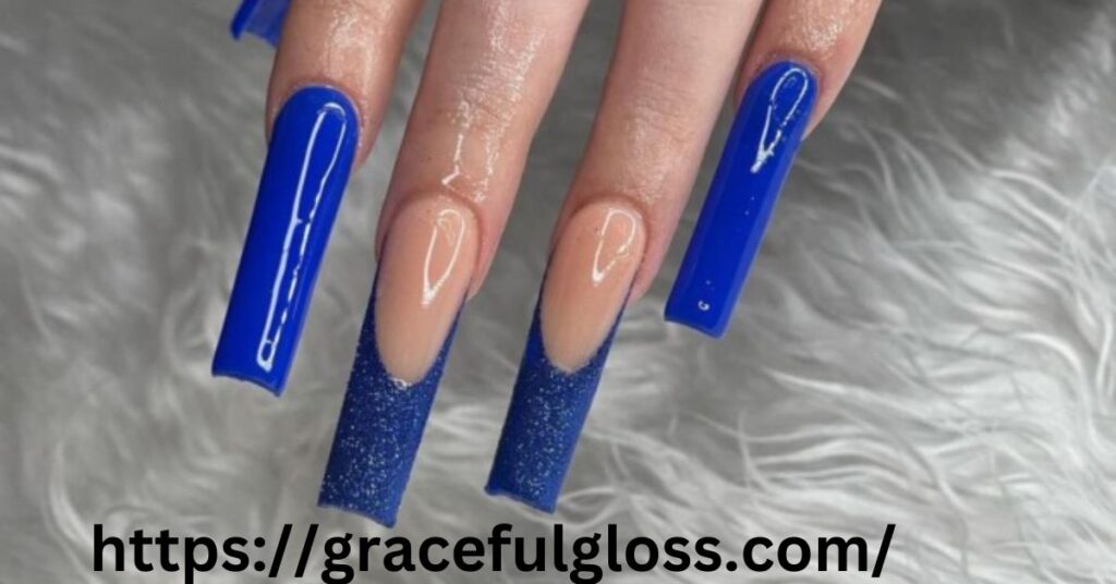 Royal Blue French Tips28 french tips christmas nails for class and sass