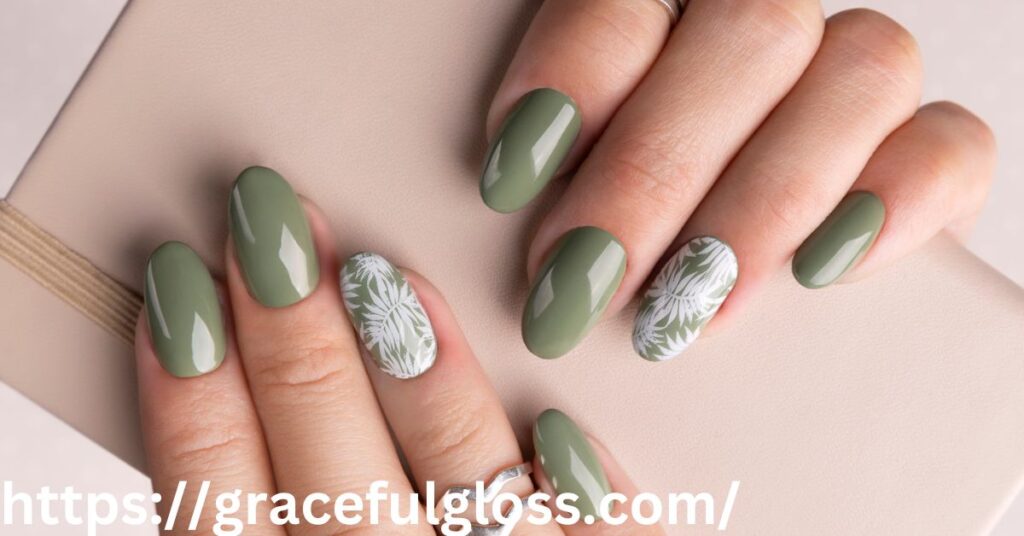 Sage Green Chrome Summer Nails