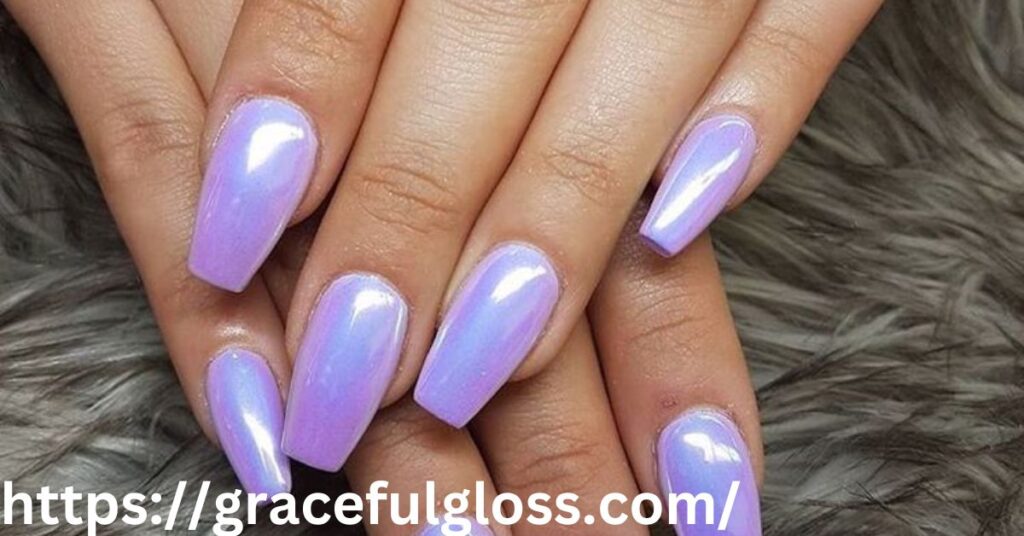 Lavender Nails with Chrome Effects