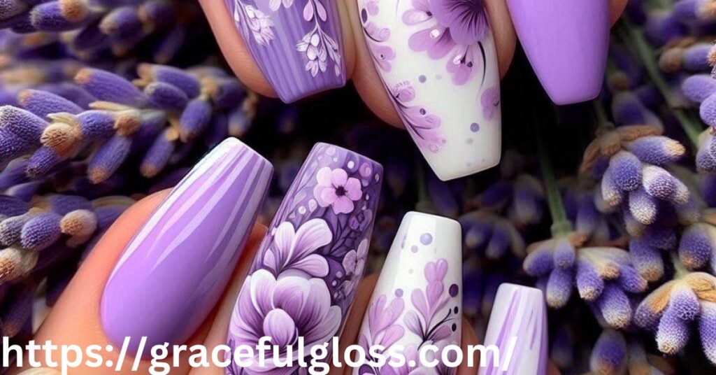 Lavender Nails with Watercolor Effects