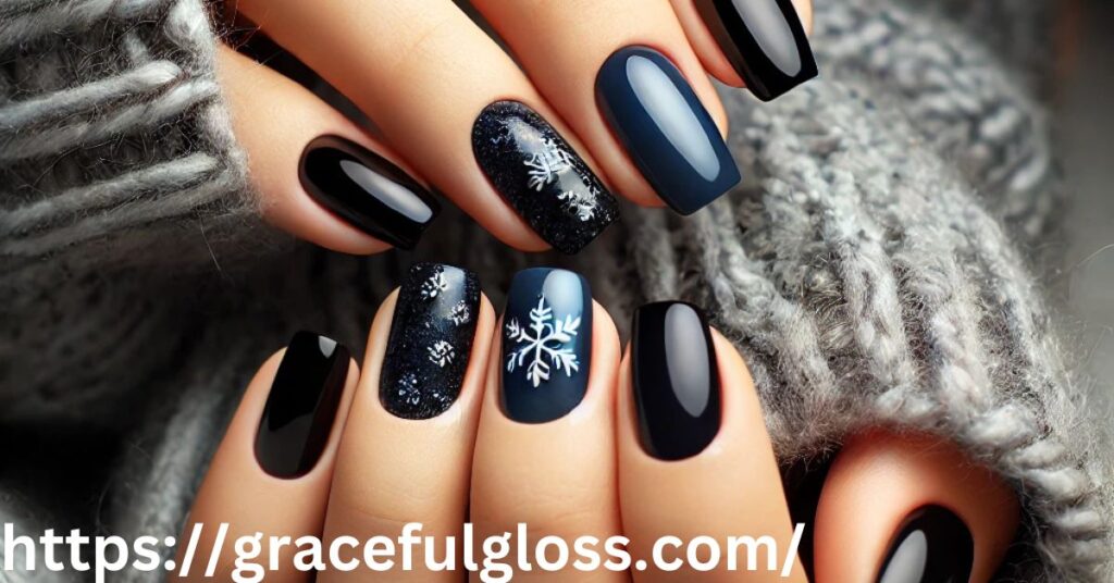 Simple Dark Winter Nails