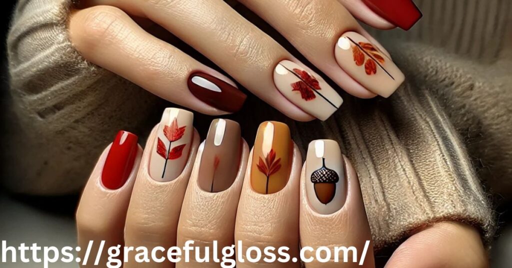 Simple Fall Nail Art