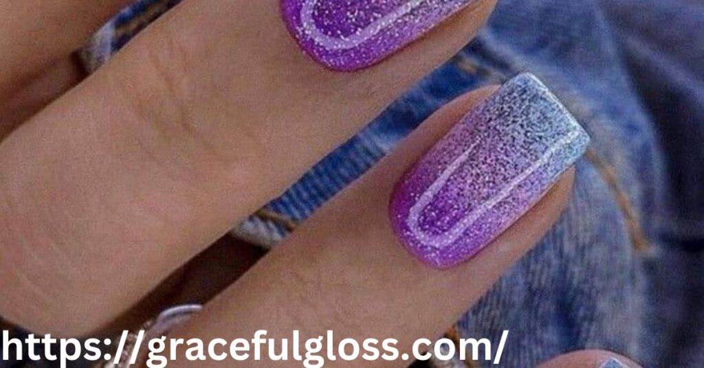 Glittery Purple Nails Idea