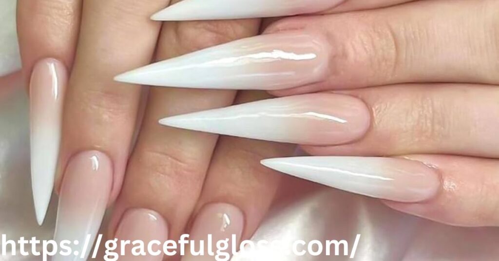 Stiletto Nails with a Classic French Twist