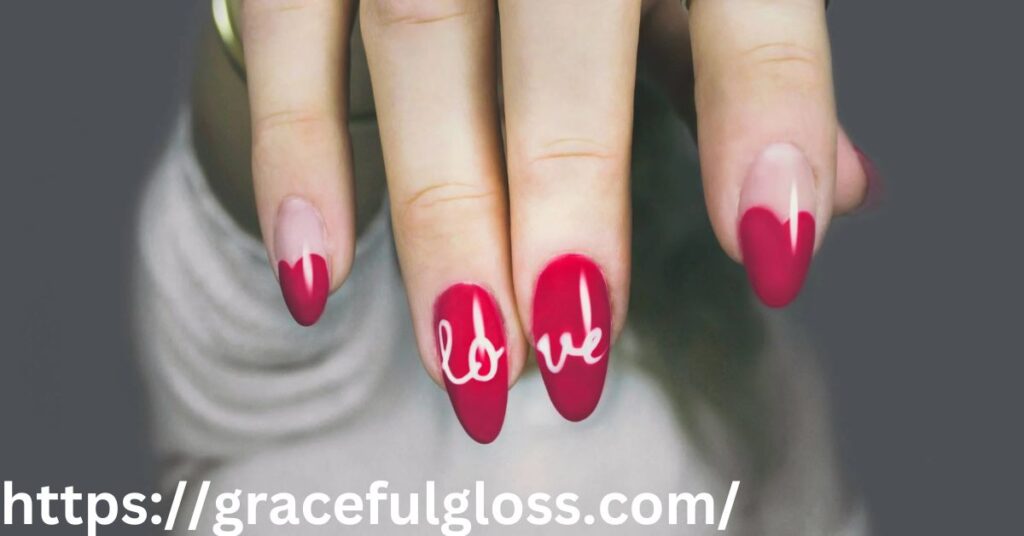 Crystal Embellished Heart Nails