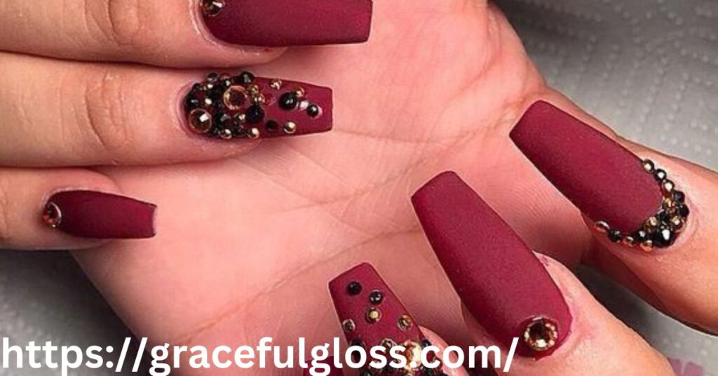 Ruby Red Gemstone Nails