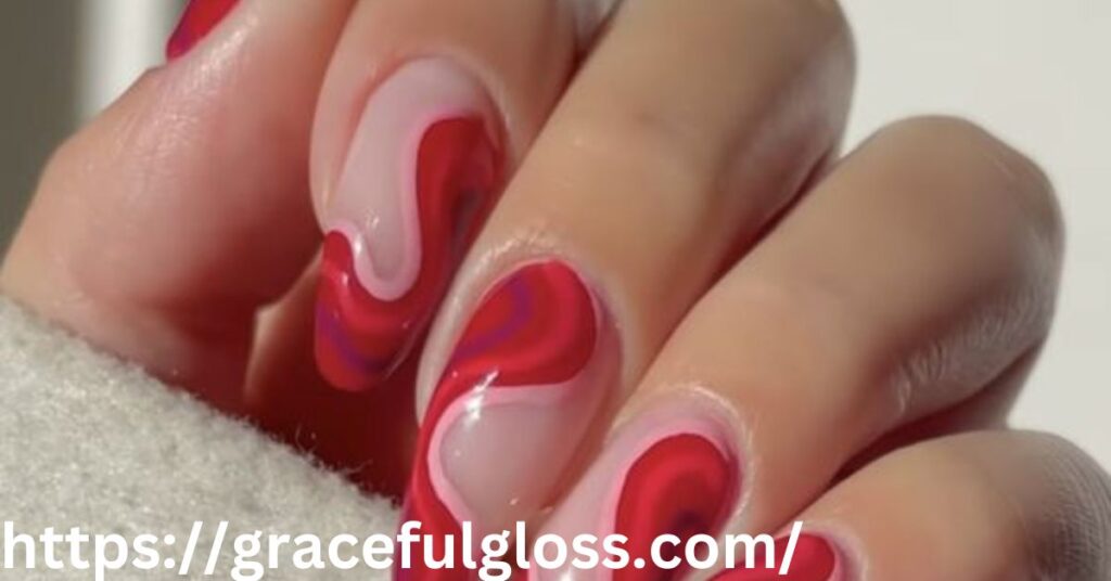 Red Swirl Nails23 red valentines day nails to open your heart to love