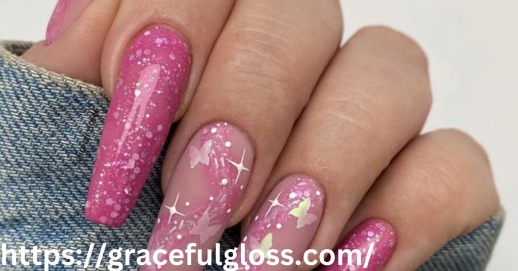 Light Pink and Sparkle Manicure: Soft Meets Glam