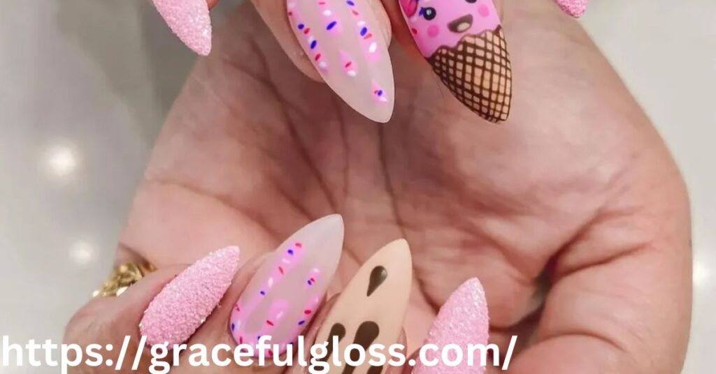 Donut Pink Nail Art: Playful and Delicious