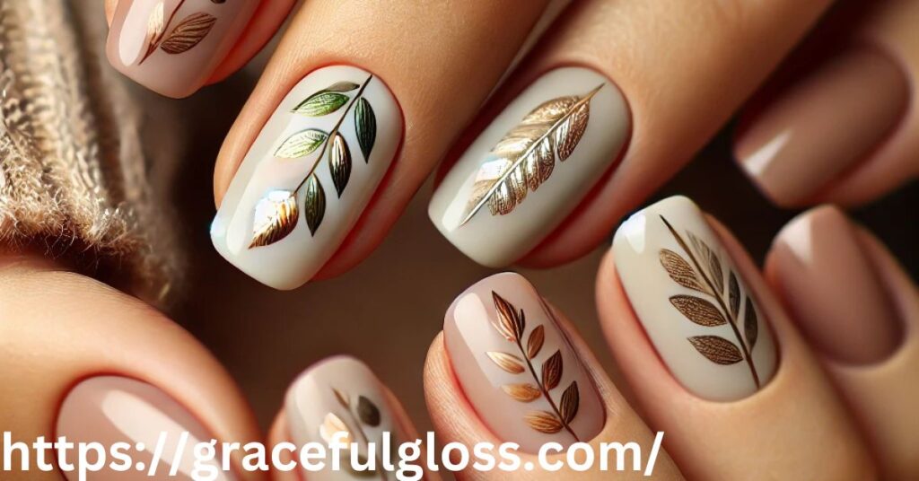 Dainty Leaf Nail Art