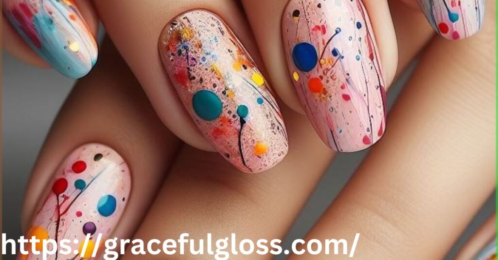 Abstract Bright Summer Nail Art