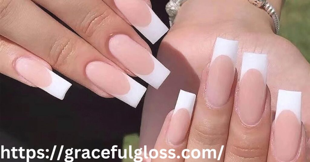 White French Tips with Glossy Shine