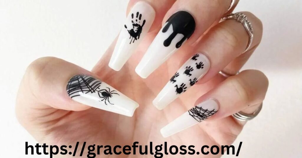 White Halloween Nail Designs