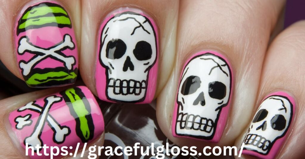 Zombie Nail Art22 halloween nail designs for a dramatic and bold look