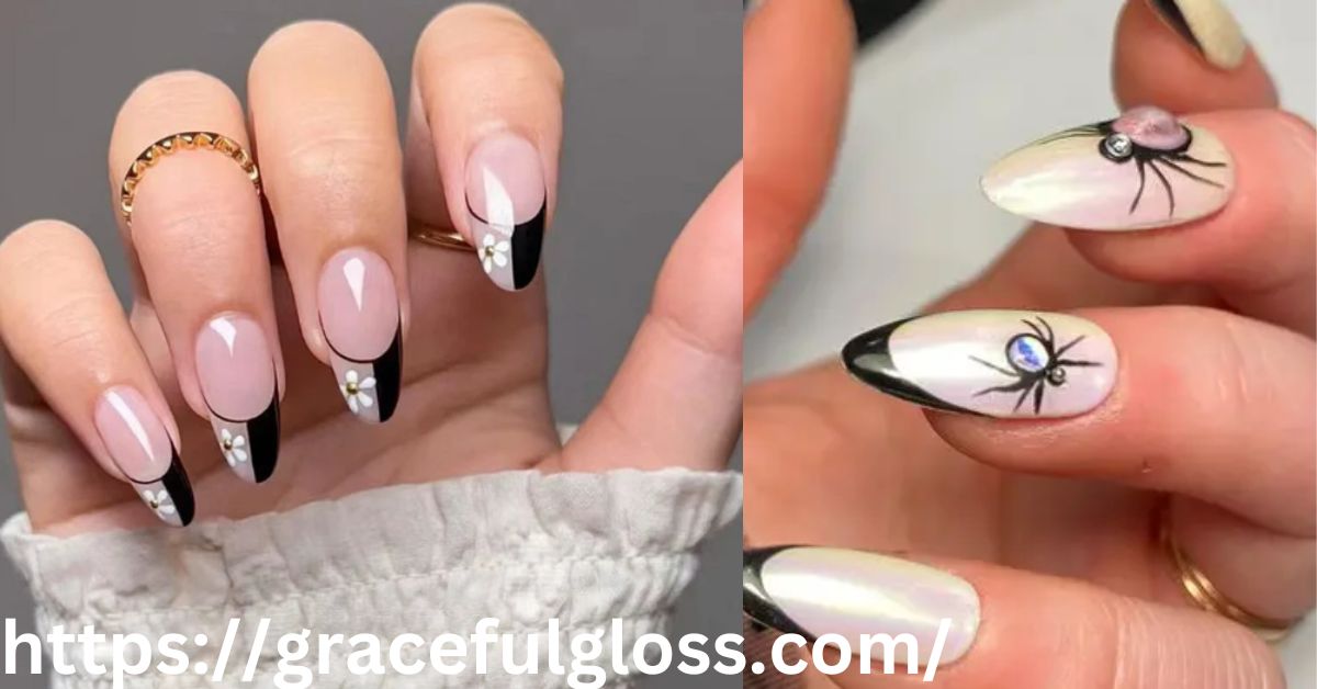 23 Black French Manicure Designs with Gold & Silver Accents