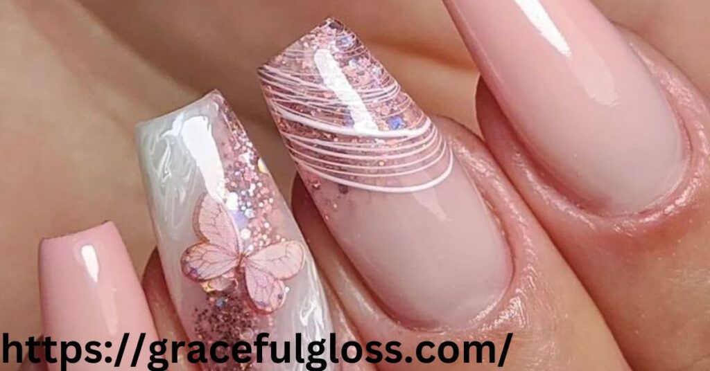 Light Pink Nails with a Design: Subtle Yet Stylish