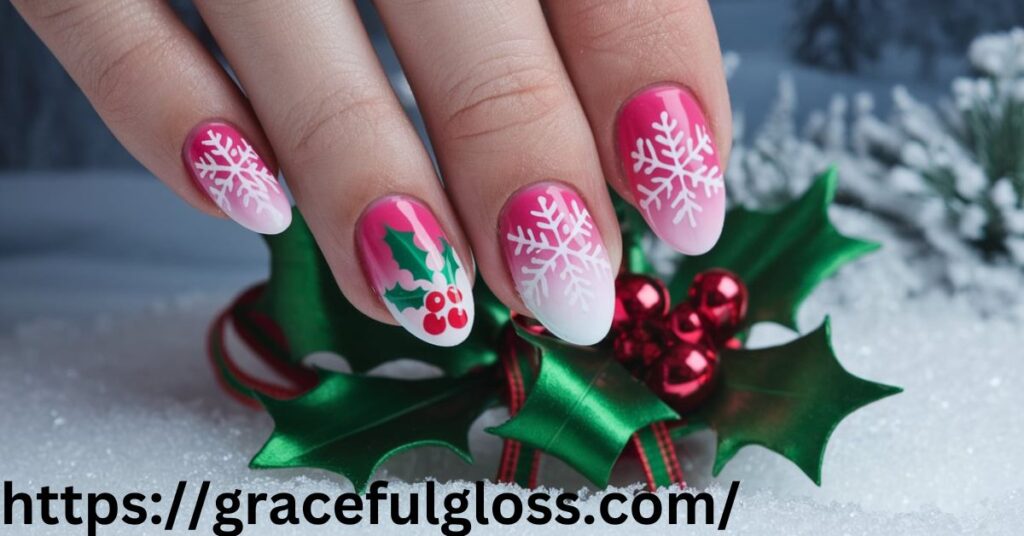 Pink Winter Nail Art32 cute winter nails that will add to your holiday cheer