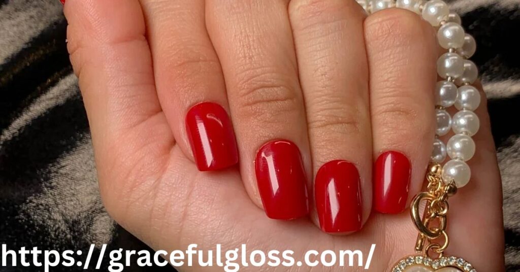 Glossy Classic Red Nails