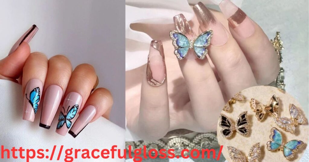 Butterfly Accessories 29 black nails with black tips to make you feel divine