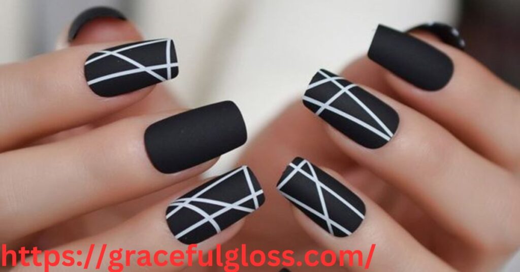 Edgy Nail Designs29 black nails with black tips to make you feel divine