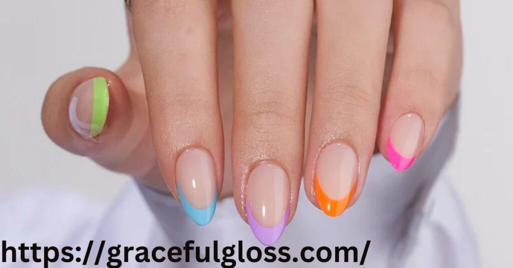 Colorful French Tip Nails with Bold Statements