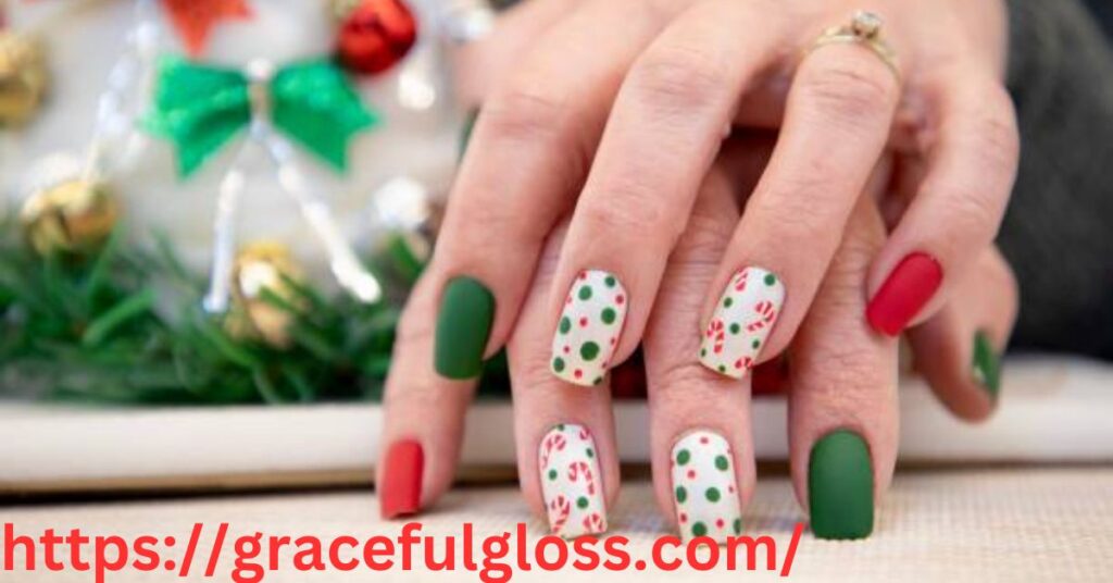 Christmas Tree Inspired Nail Art